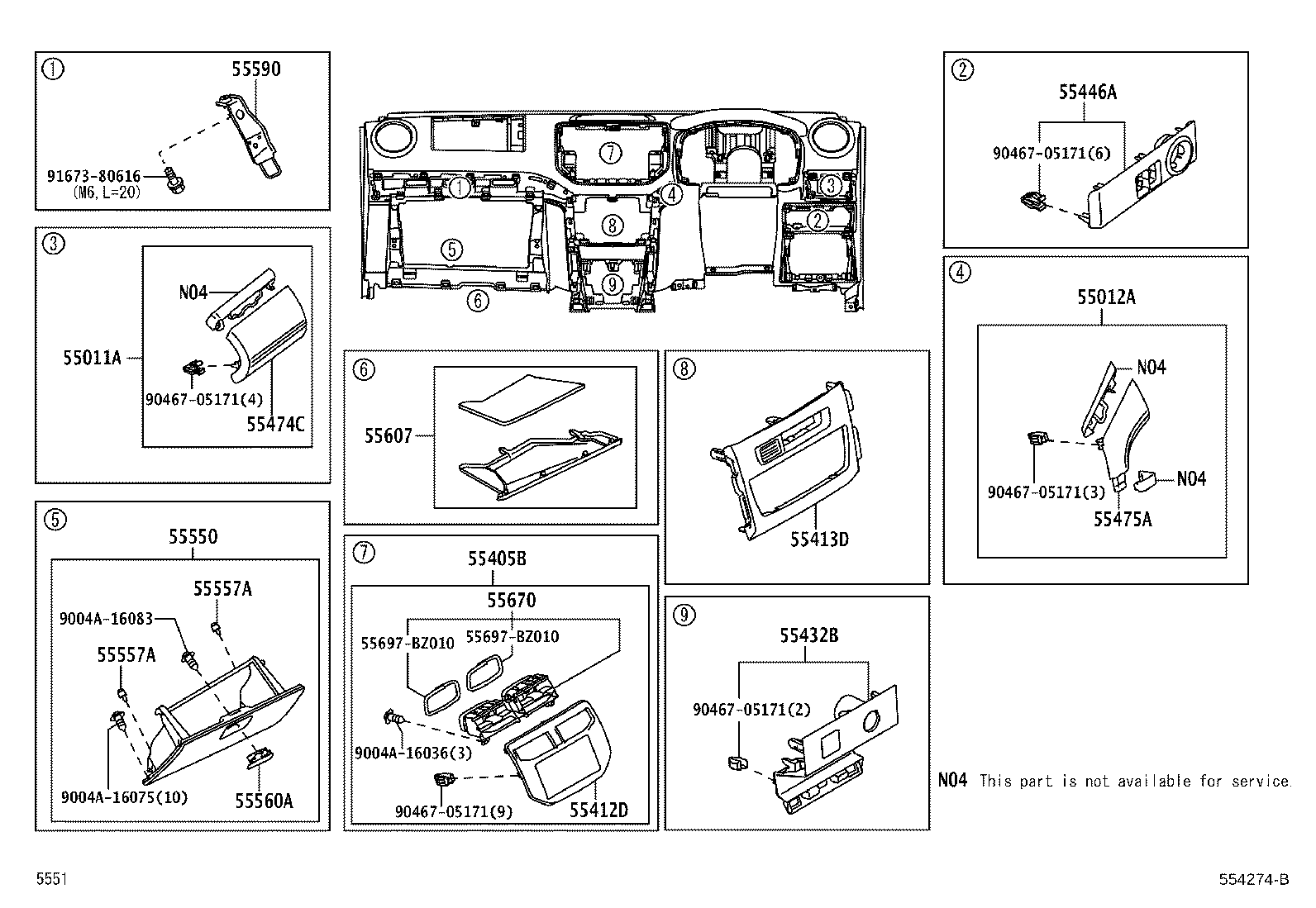 Exploded illustration 554274B