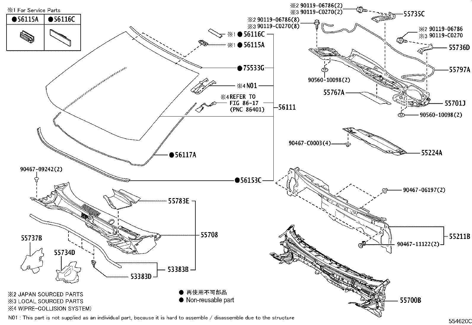 Exploded illustration 554620C