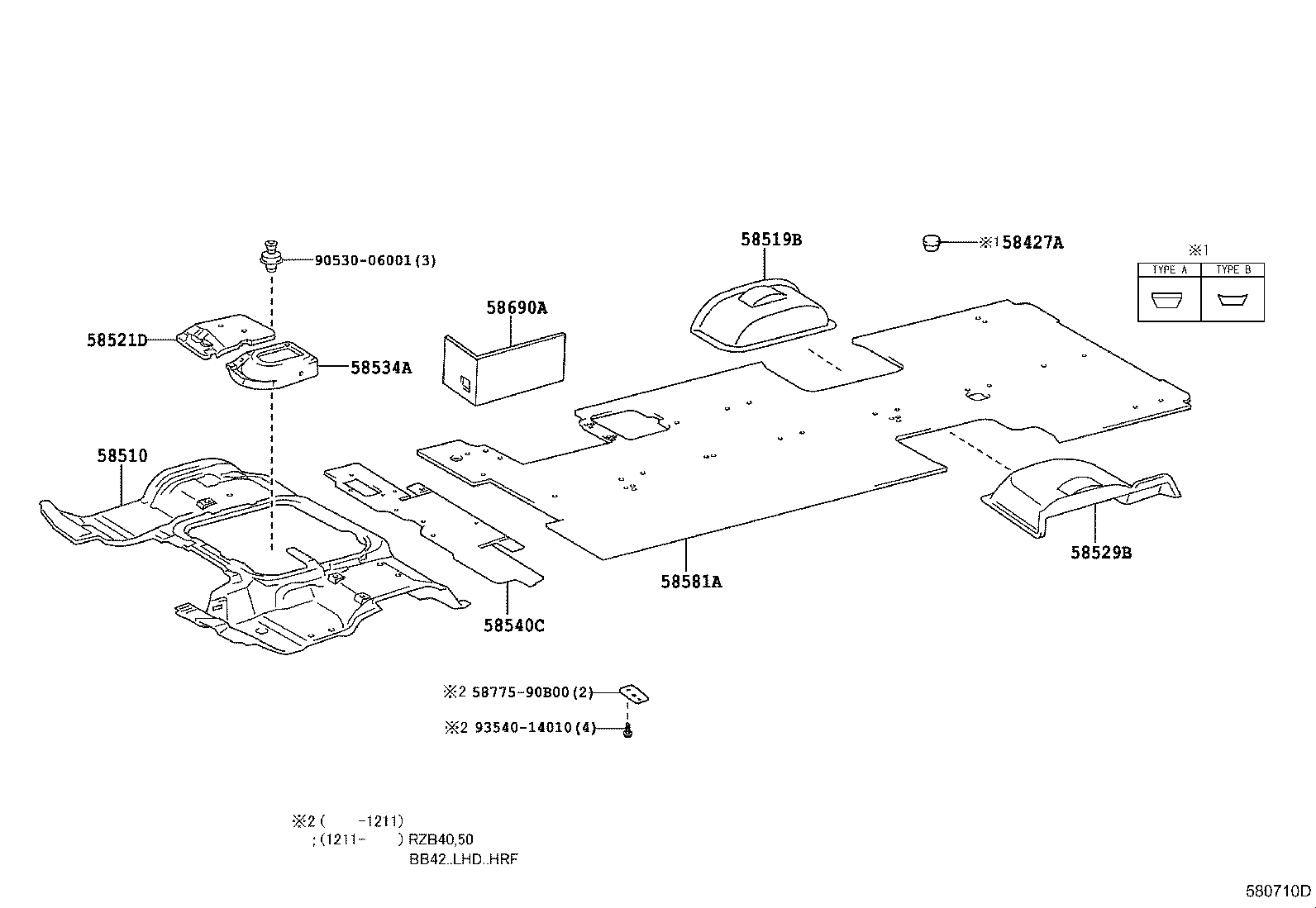 Exploded illustration 580710D