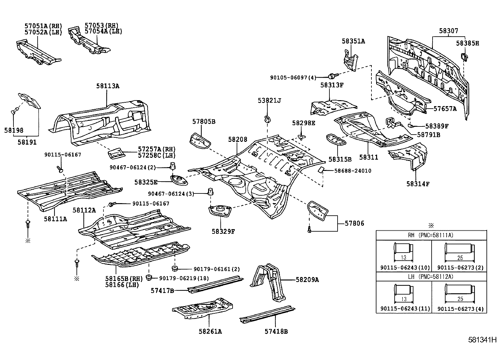 Exploded illustration 581341H