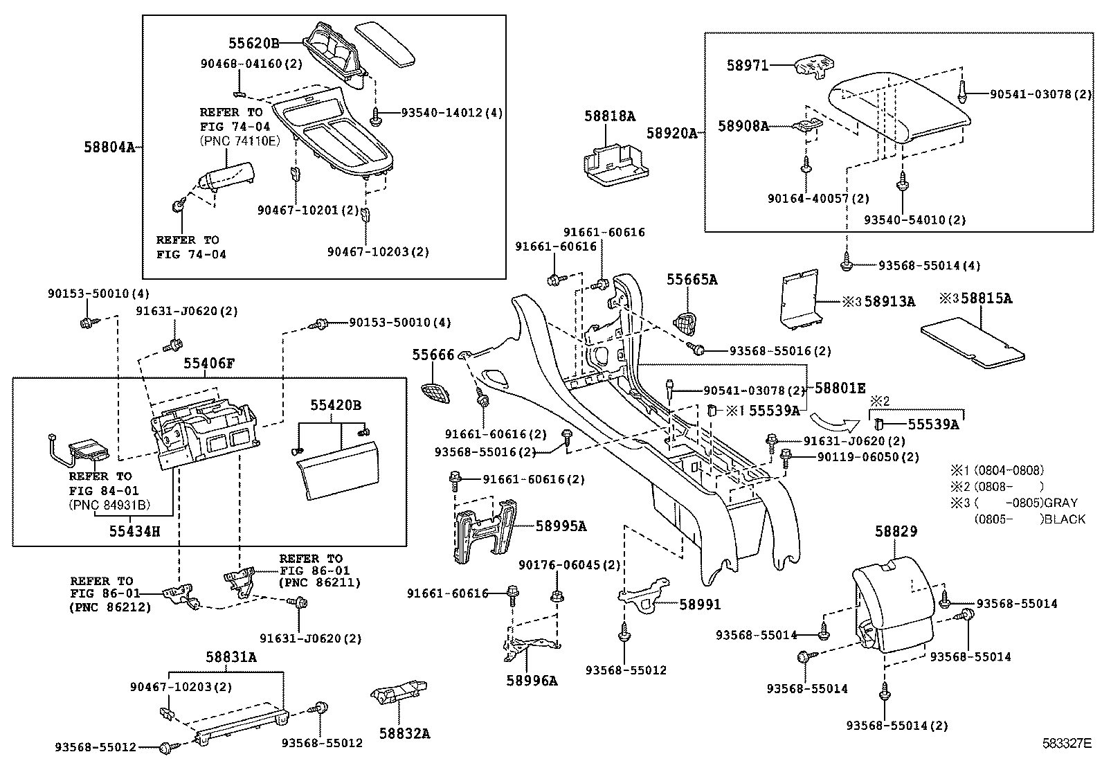 Exploded illustration 583327E