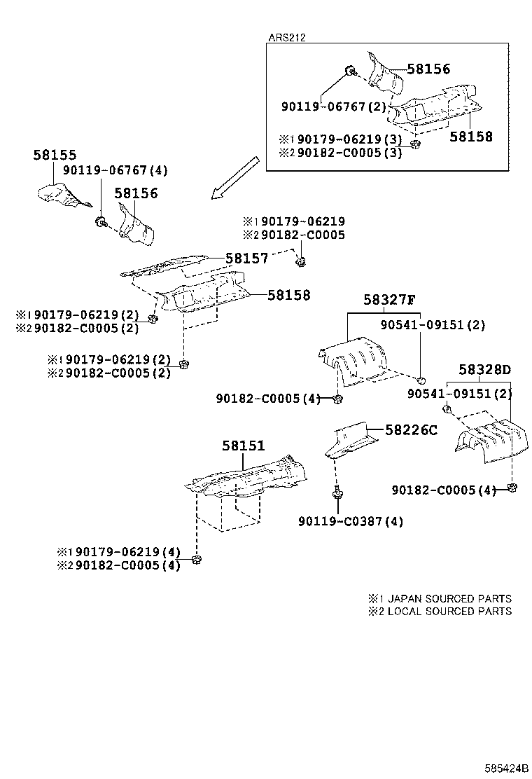 Exploded illustration 585424B