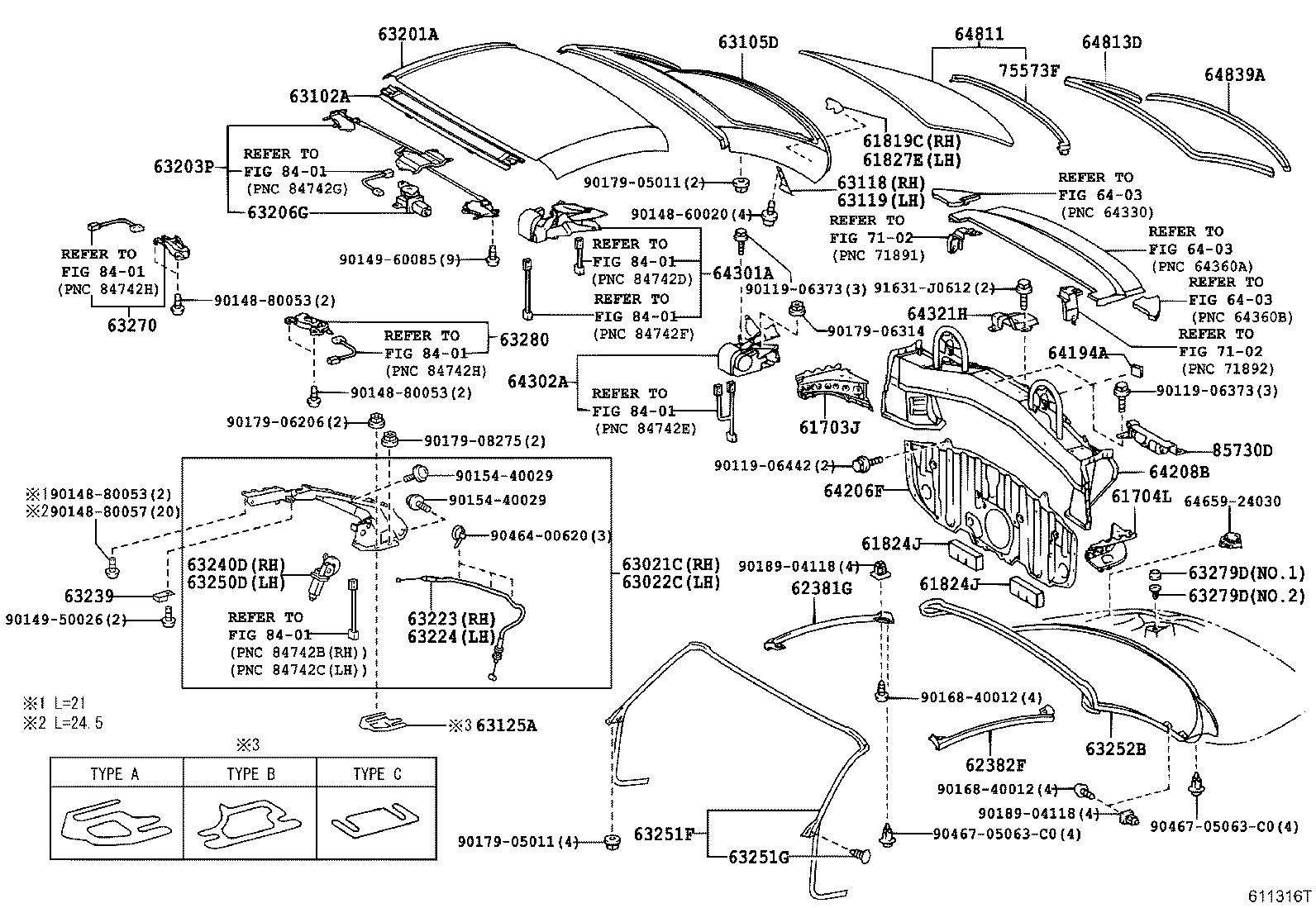 Exploded illustration 611316T
