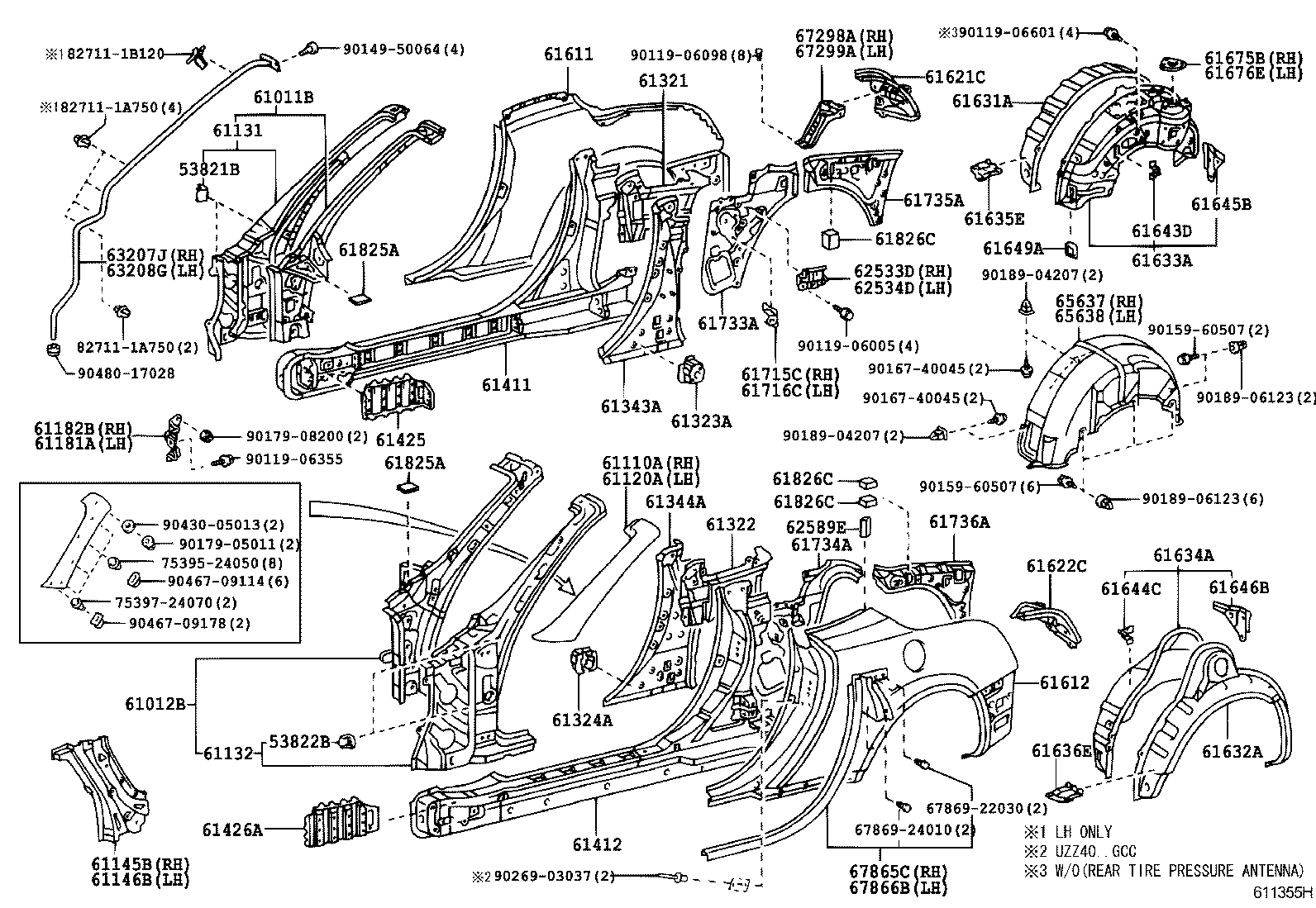 Exploded illustration 611355H