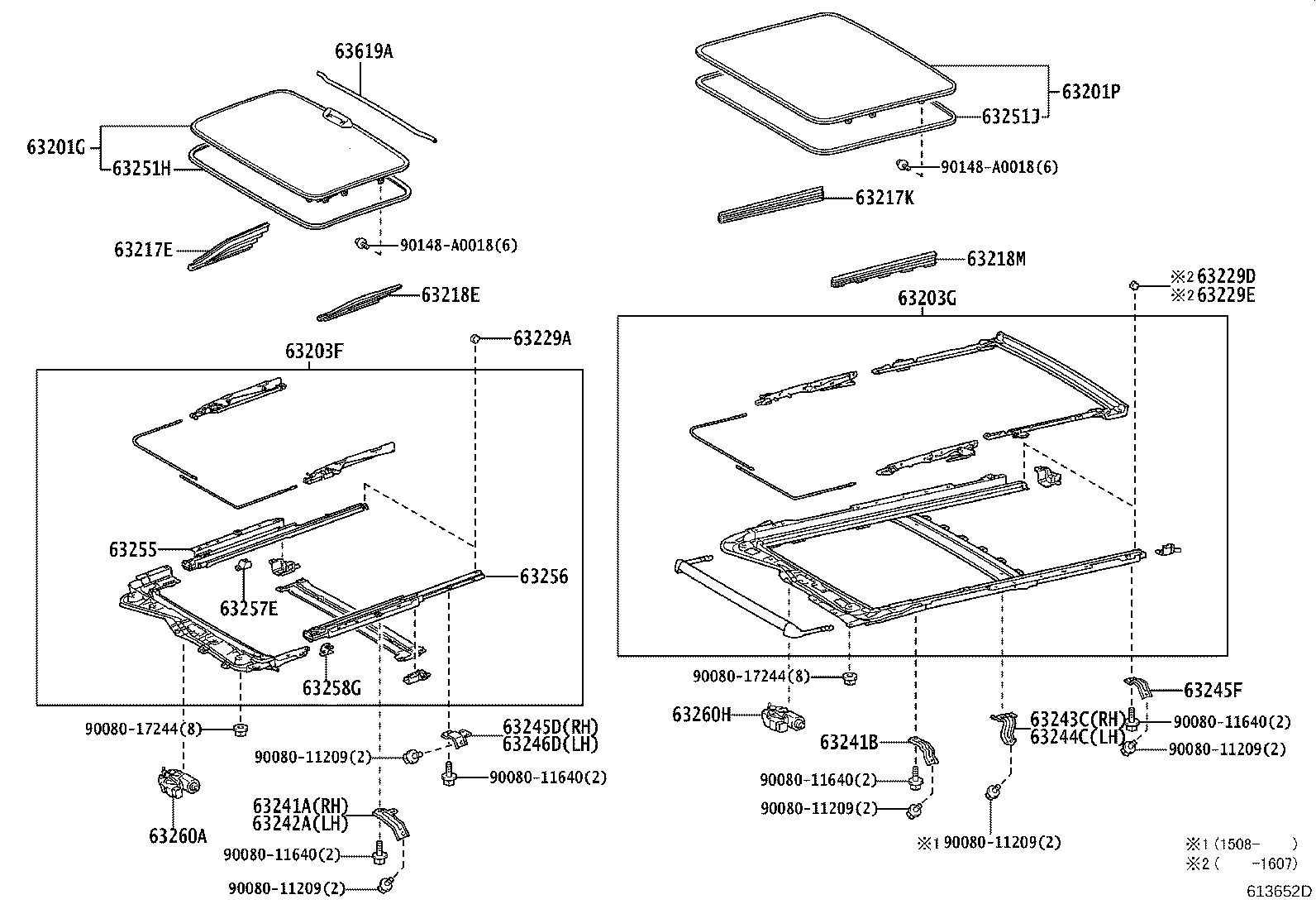 Exploded illustration 613652D