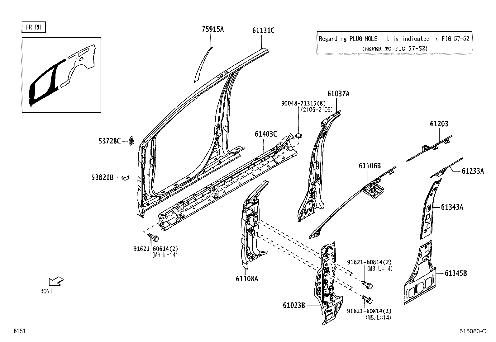 Exploded illustration 616080C