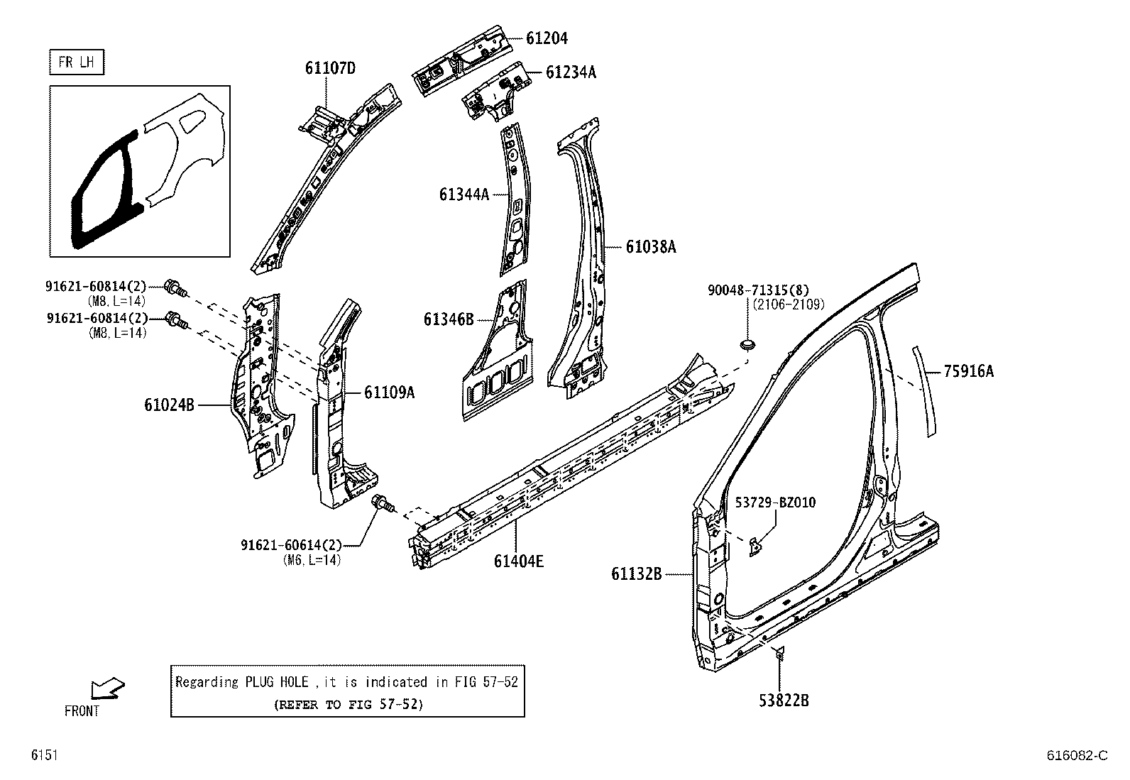 Exploded illustration 616082C