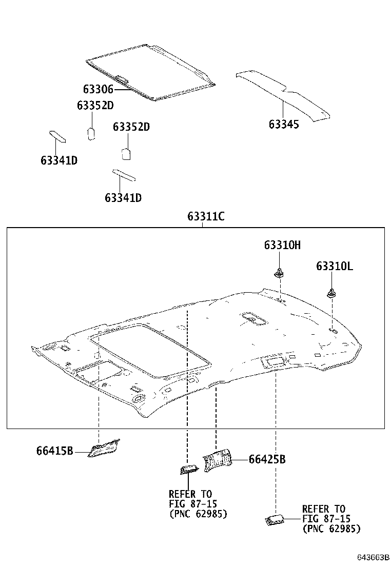 Exploded illustration 643663B
