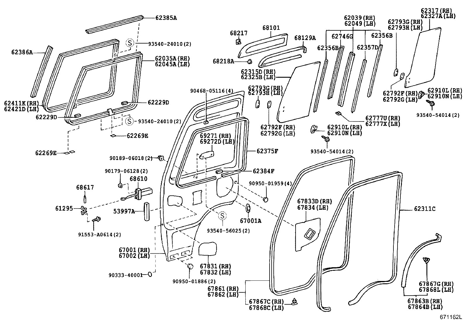 Exploded illustration 671162L