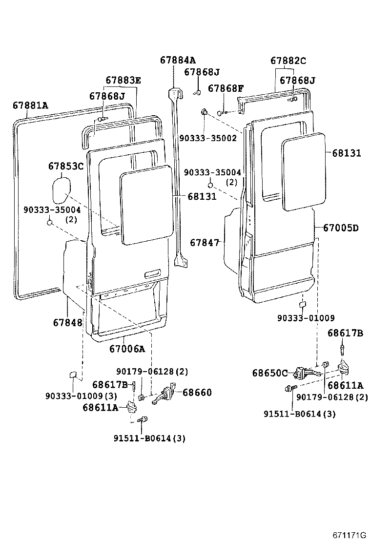 Exploded illustration 671171G