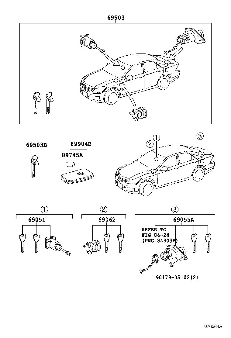 Exploded illustration 676584A