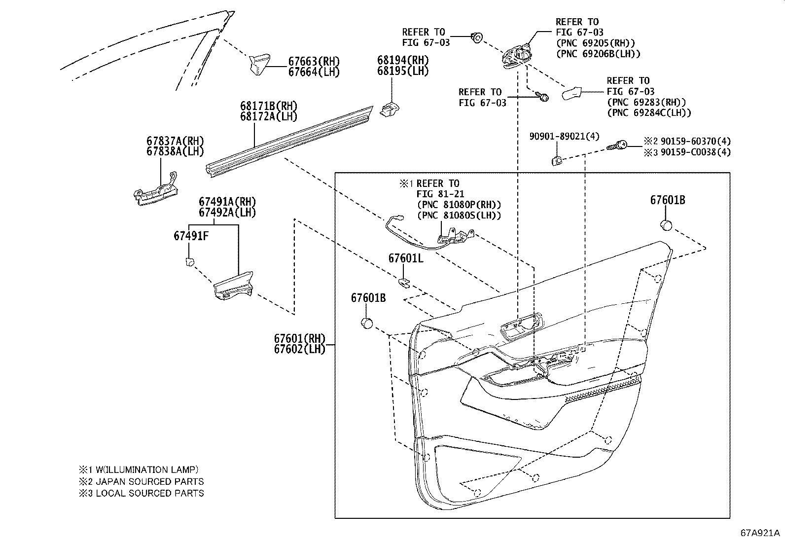 Exploded illustration 67A921A