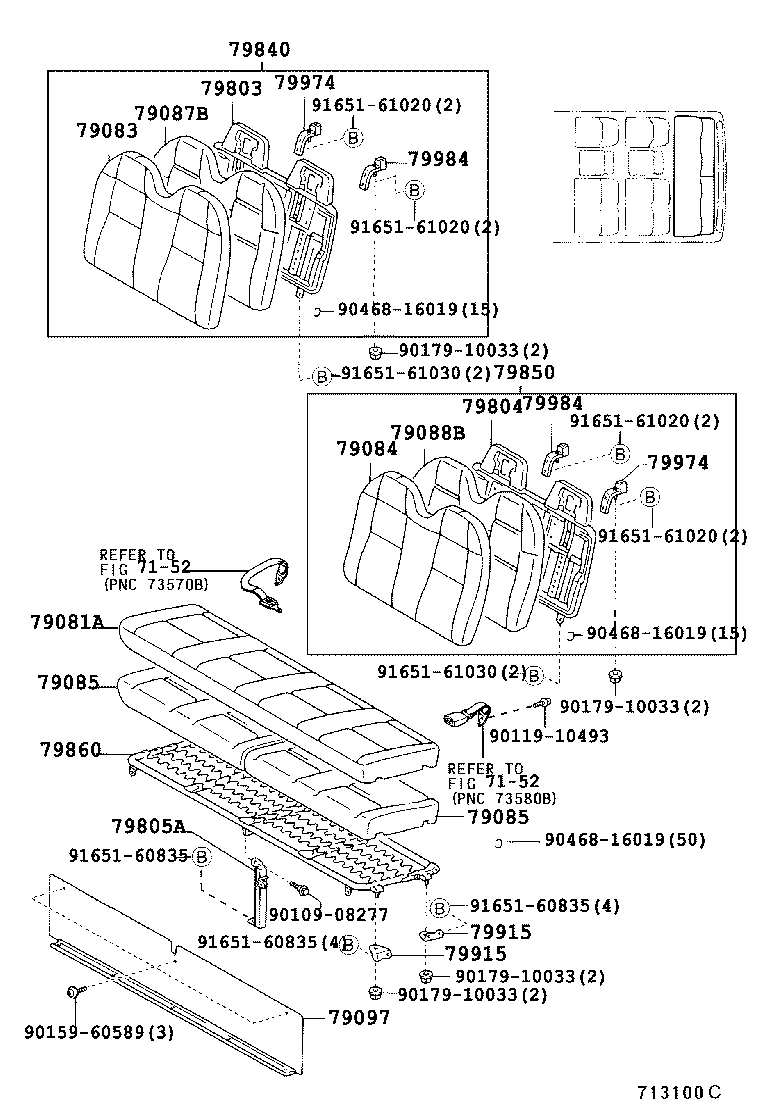 Exploded illustration 713100C