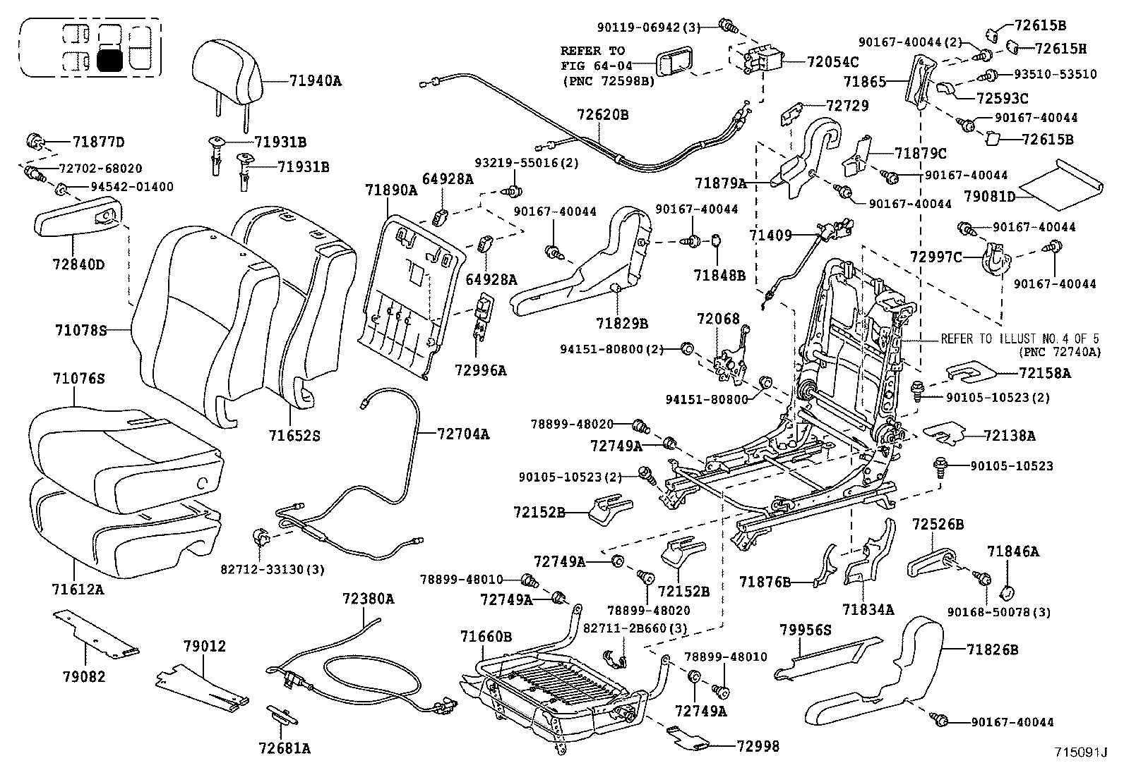 Exploded illustration 715091J