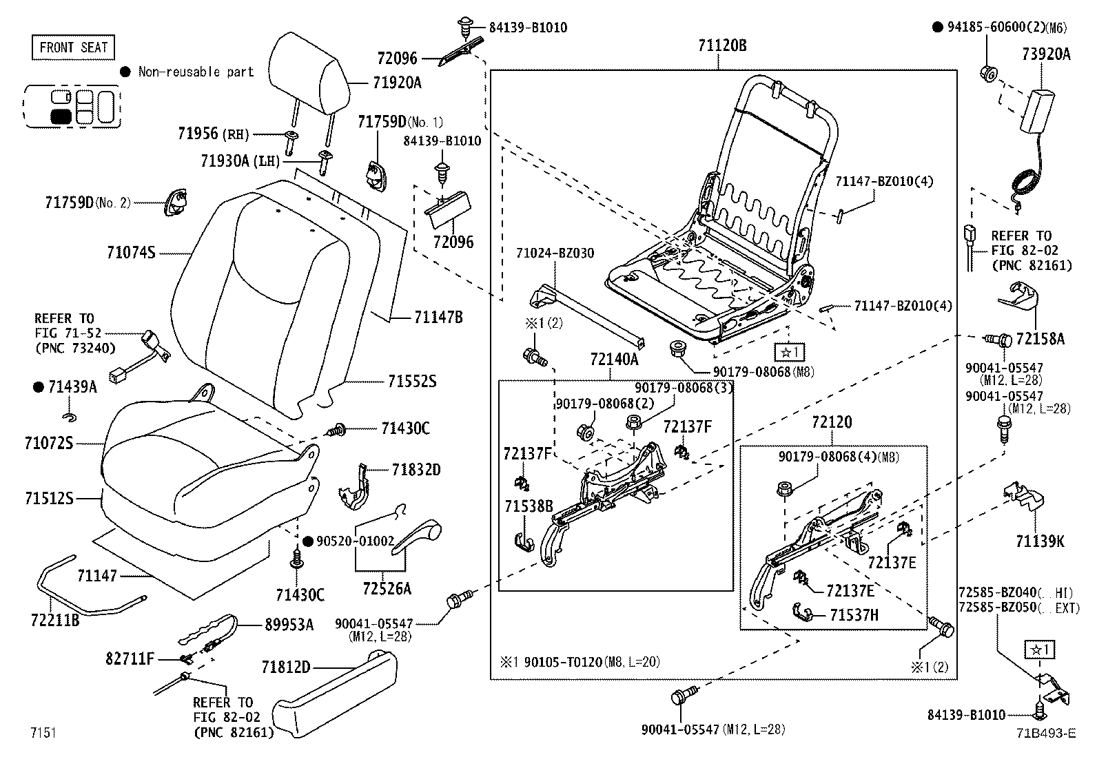 Exploded illustration 71B493E