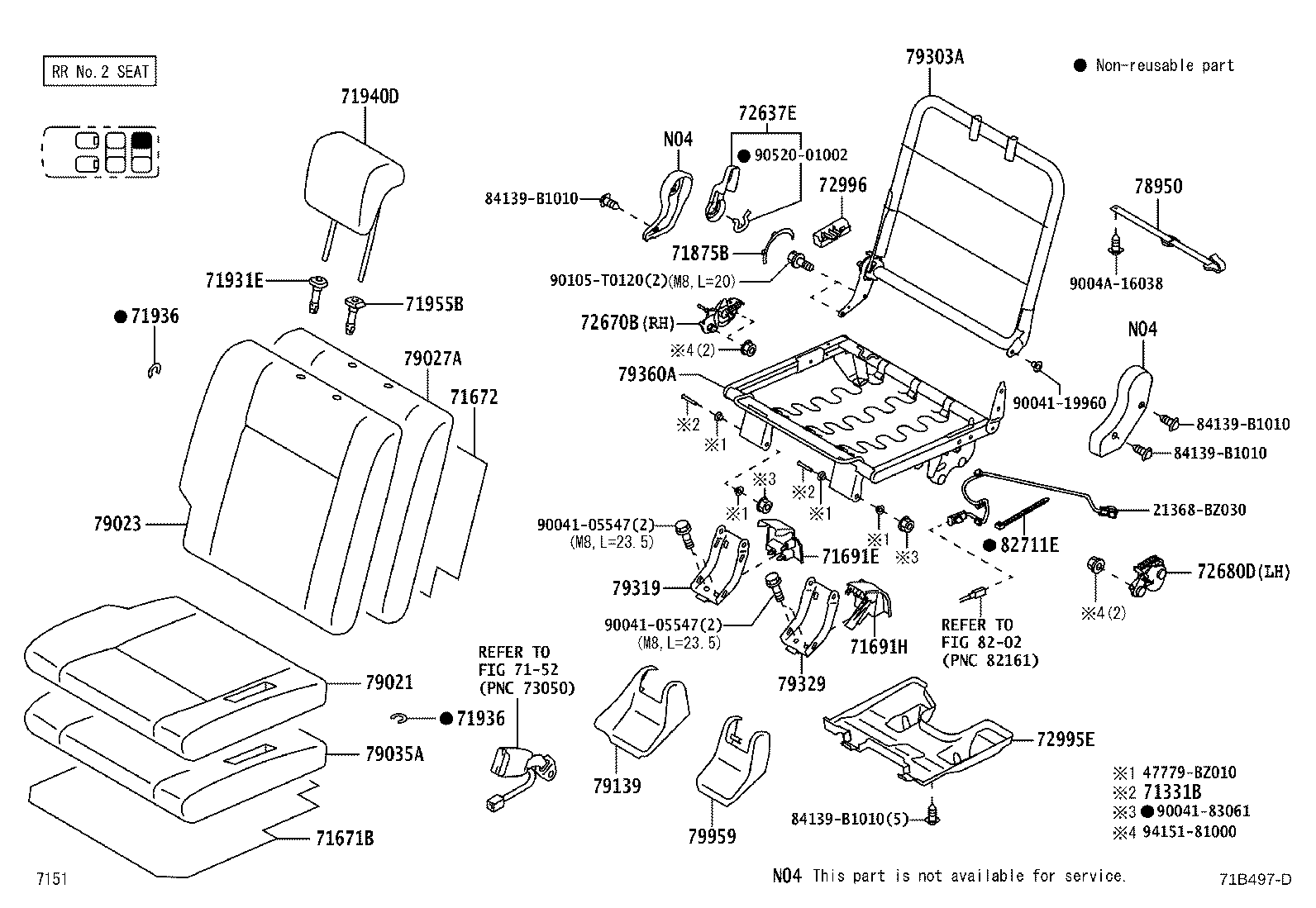 Exploded illustration 71B497D