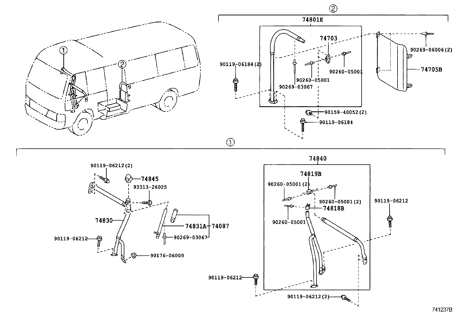Exploded illustration 741237B