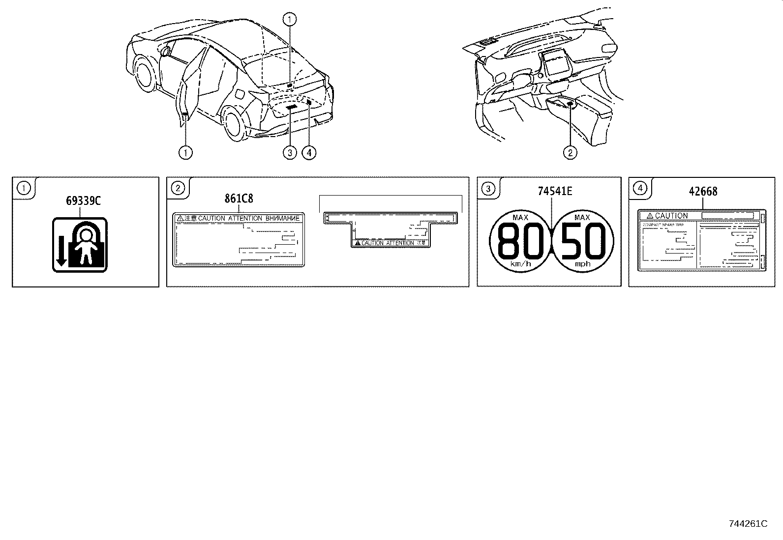 Exploded illustration 744261C
