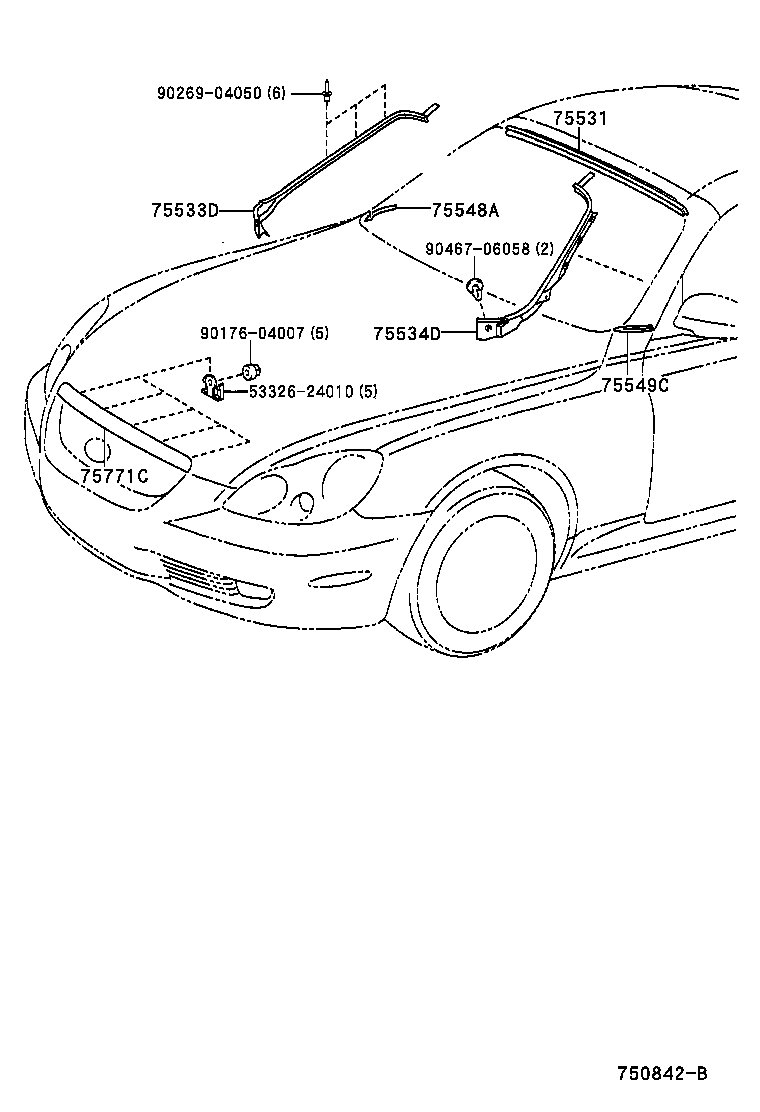 Exploded illustration 750842B