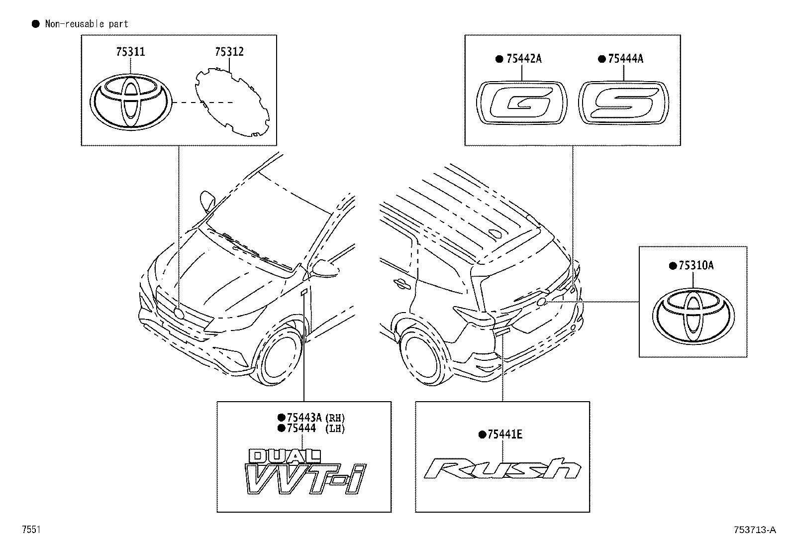 Exploded illustration 753713A