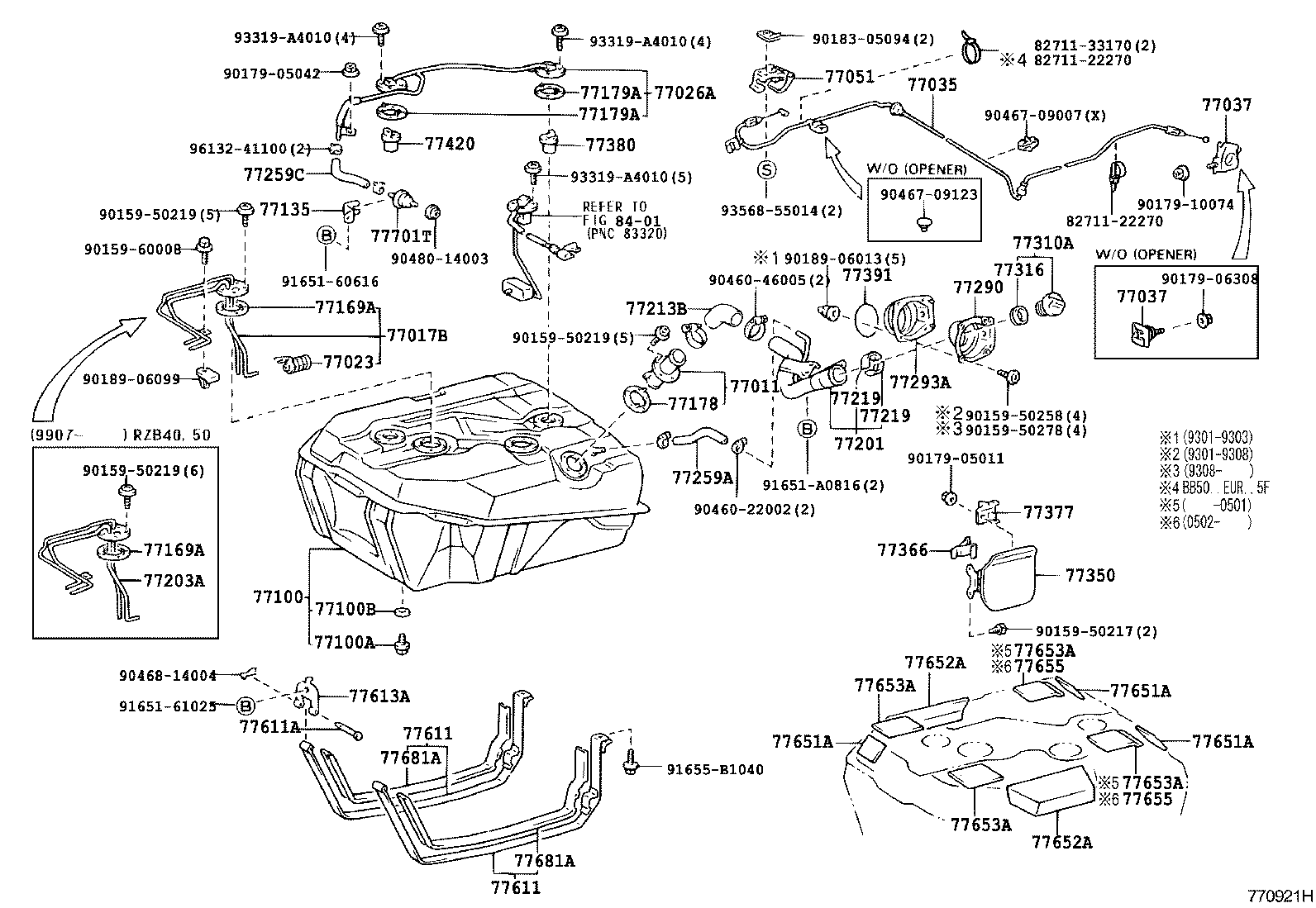 Exploded illustration 770921H