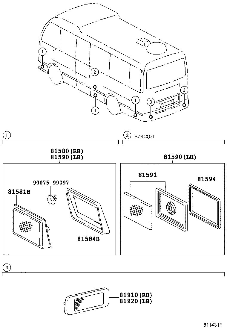 Exploded illustration 811431F