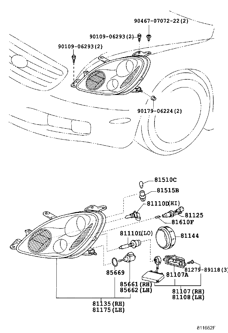 Exploded illustration 811652F
