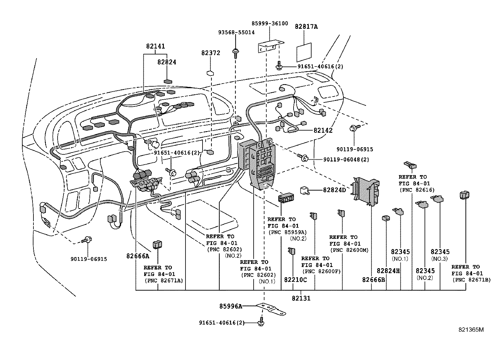 Exploded illustration 821365M