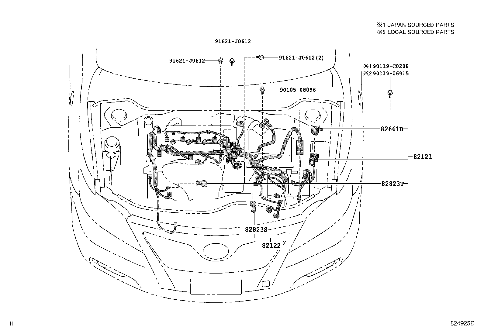 Exploded illustration 824925D