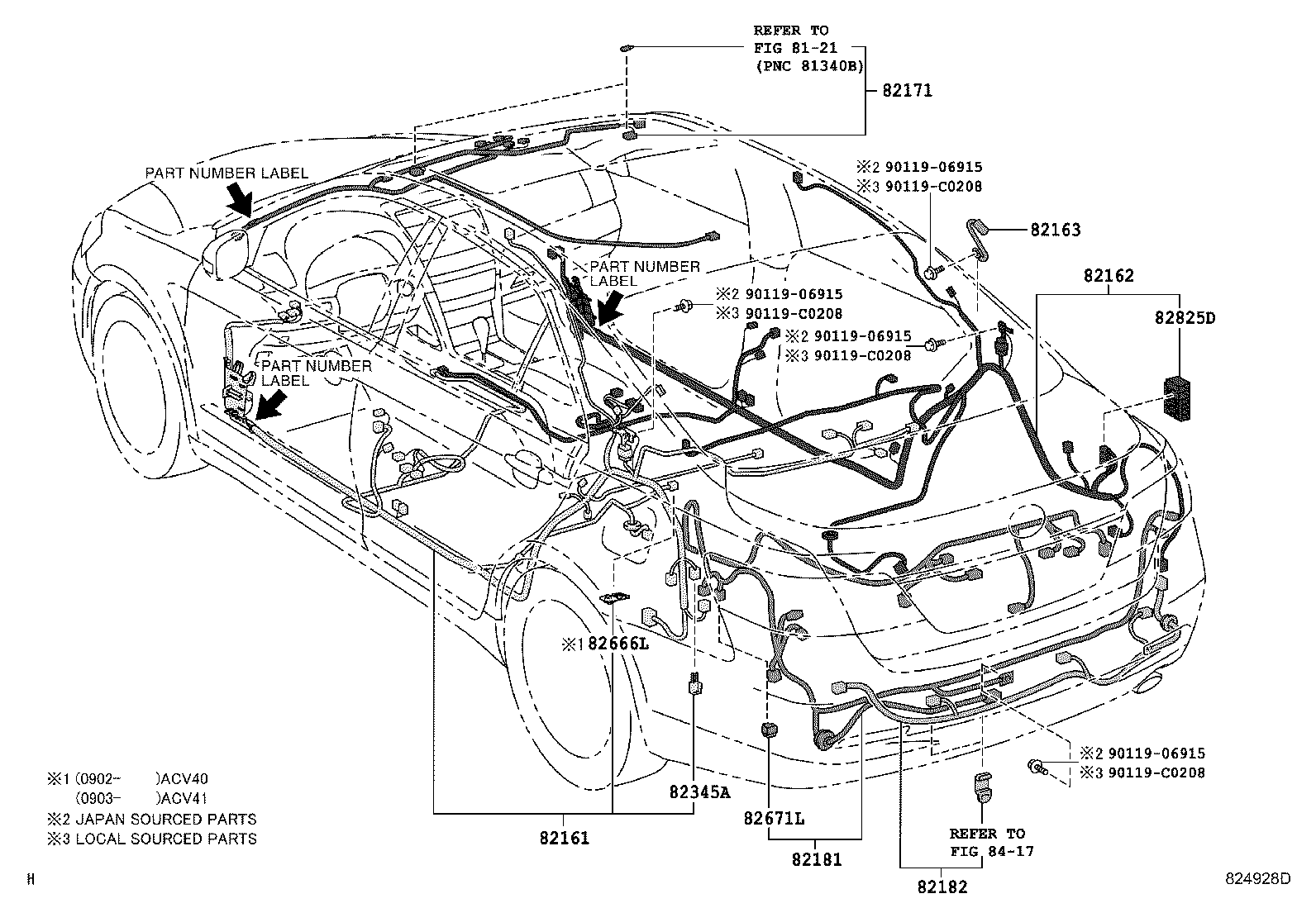 Exploded illustration 824928D