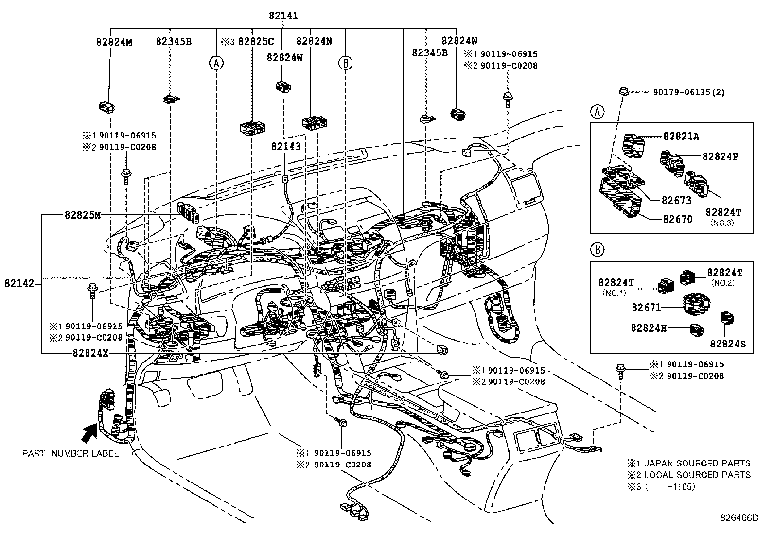 Exploded illustration 826466D