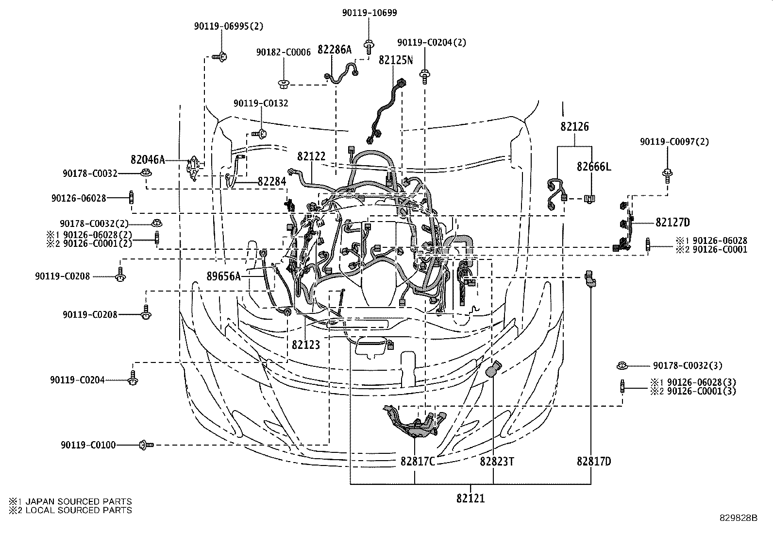 Exploded illustration 829828B