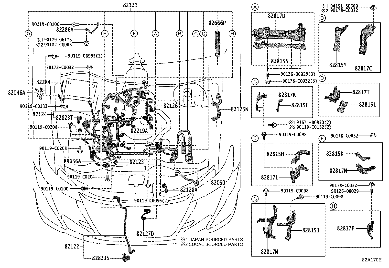 Exploded illustration 82A170E