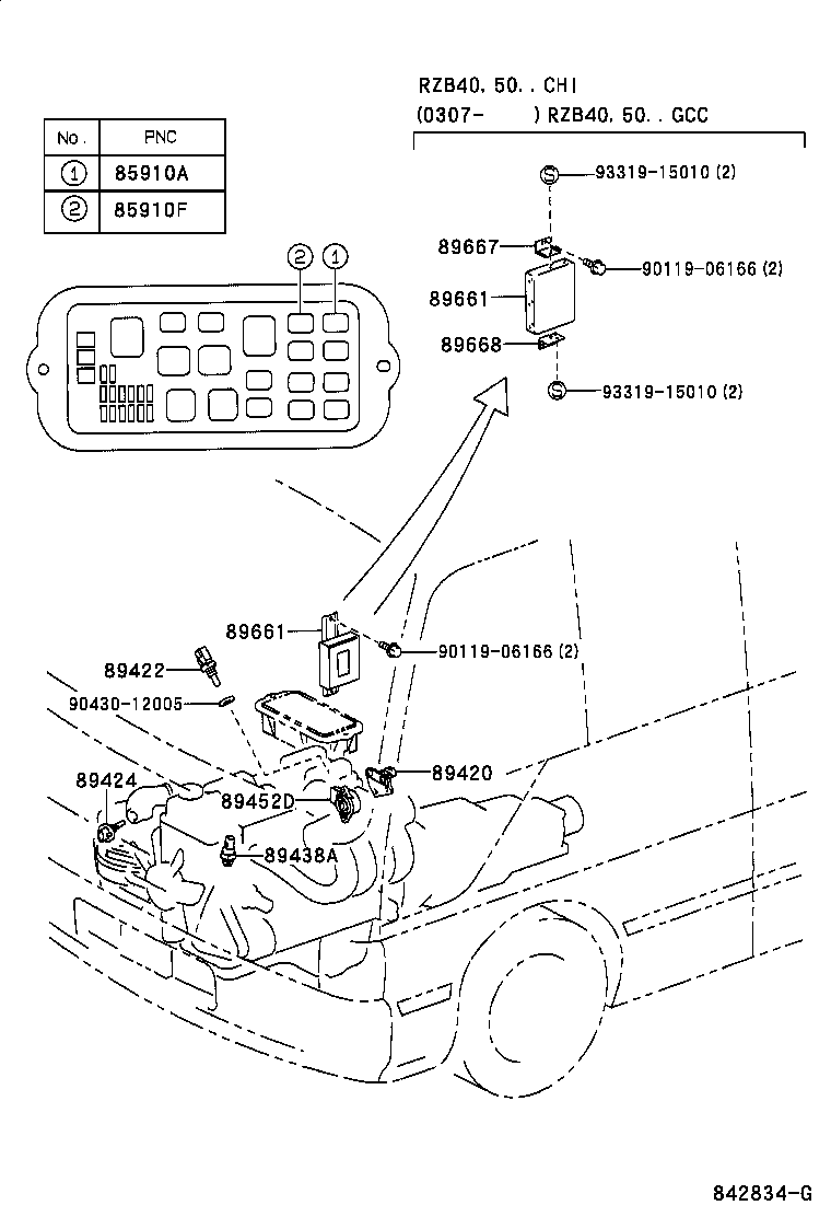 Exploded illustration 842834G