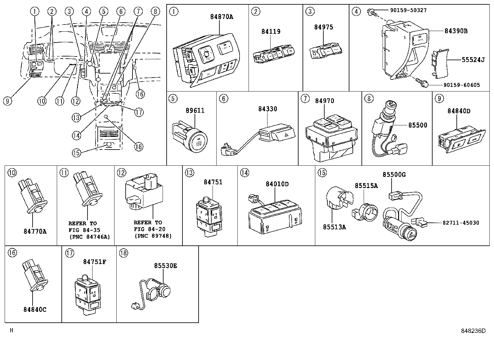 Exploded illustration 848236D