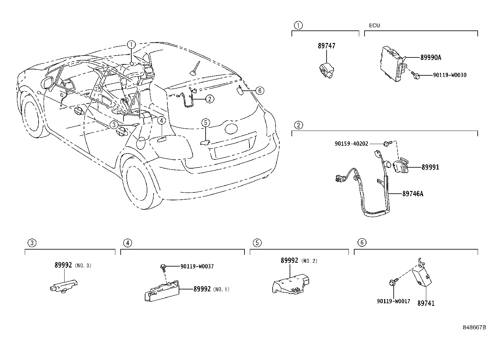 Exploded illustration 848667B