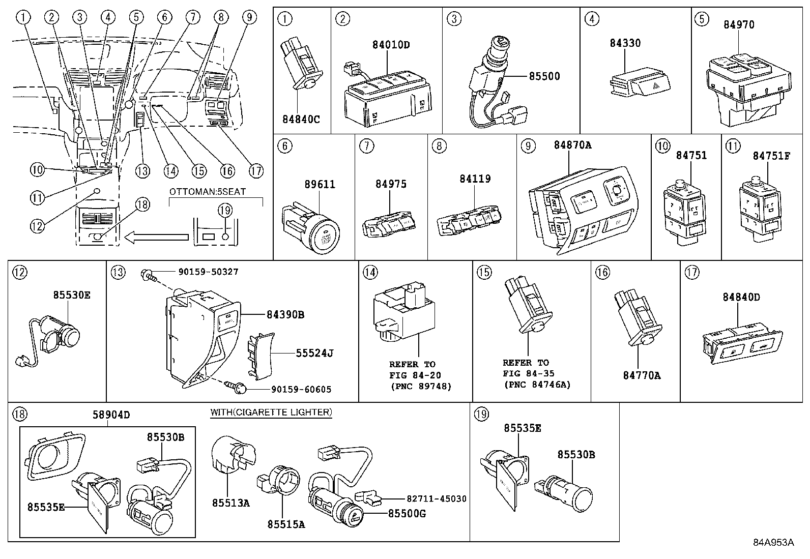Exploded illustration 84A953A