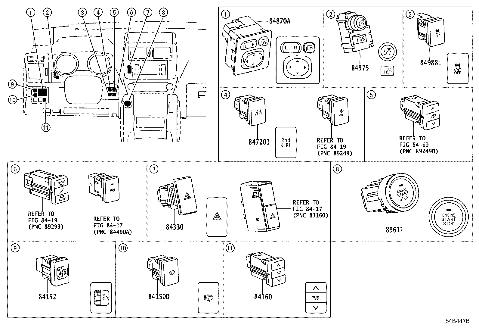 Exploded illustration 84B447B