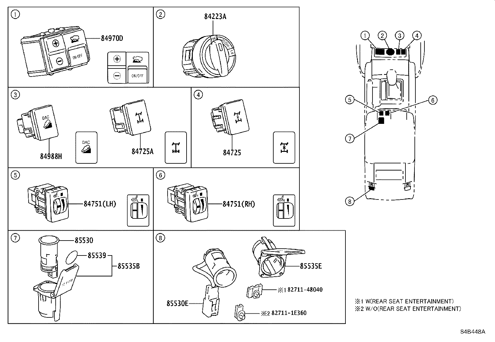 Exploded illustration 84B448A