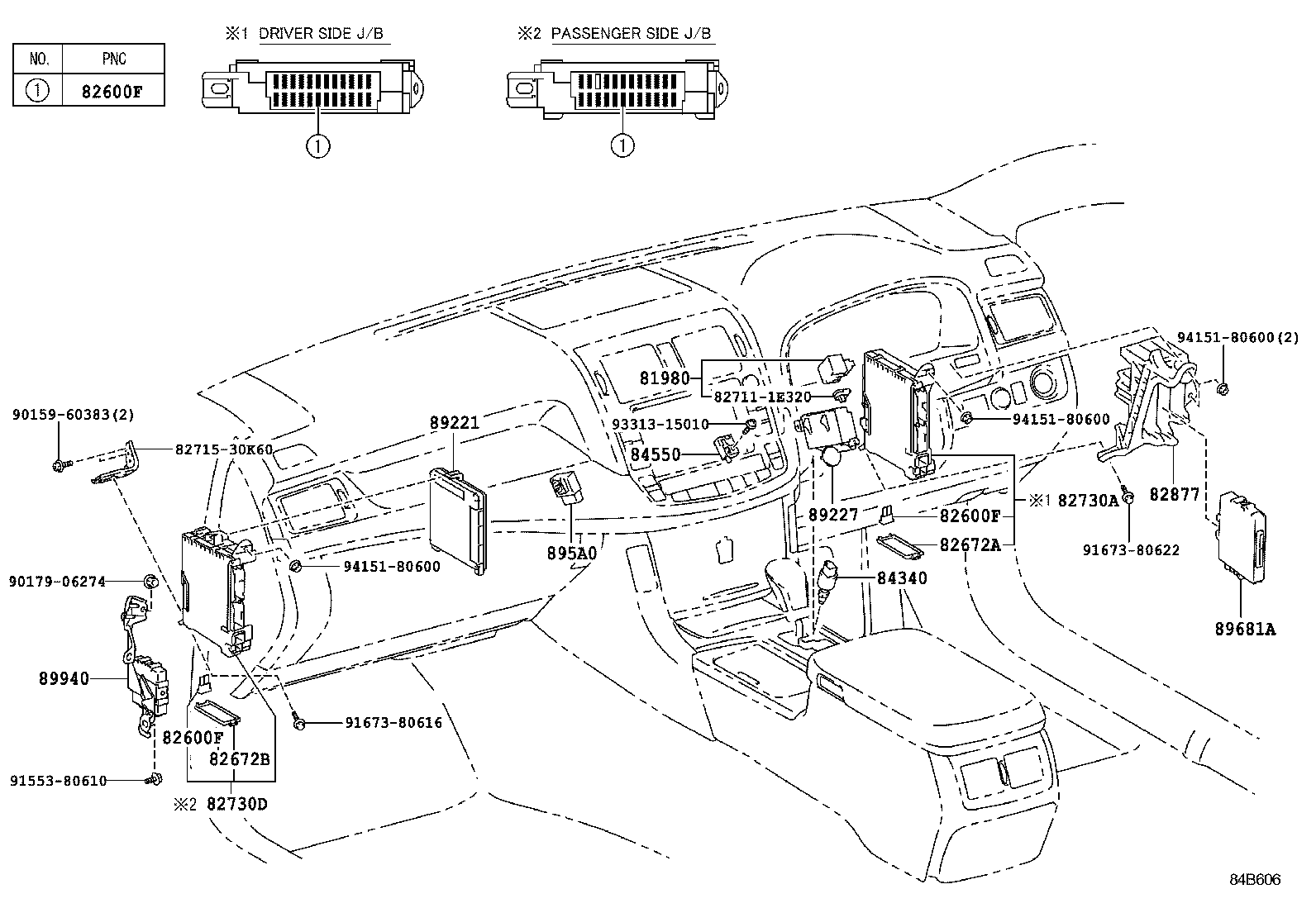 Exploded illustration 84B606