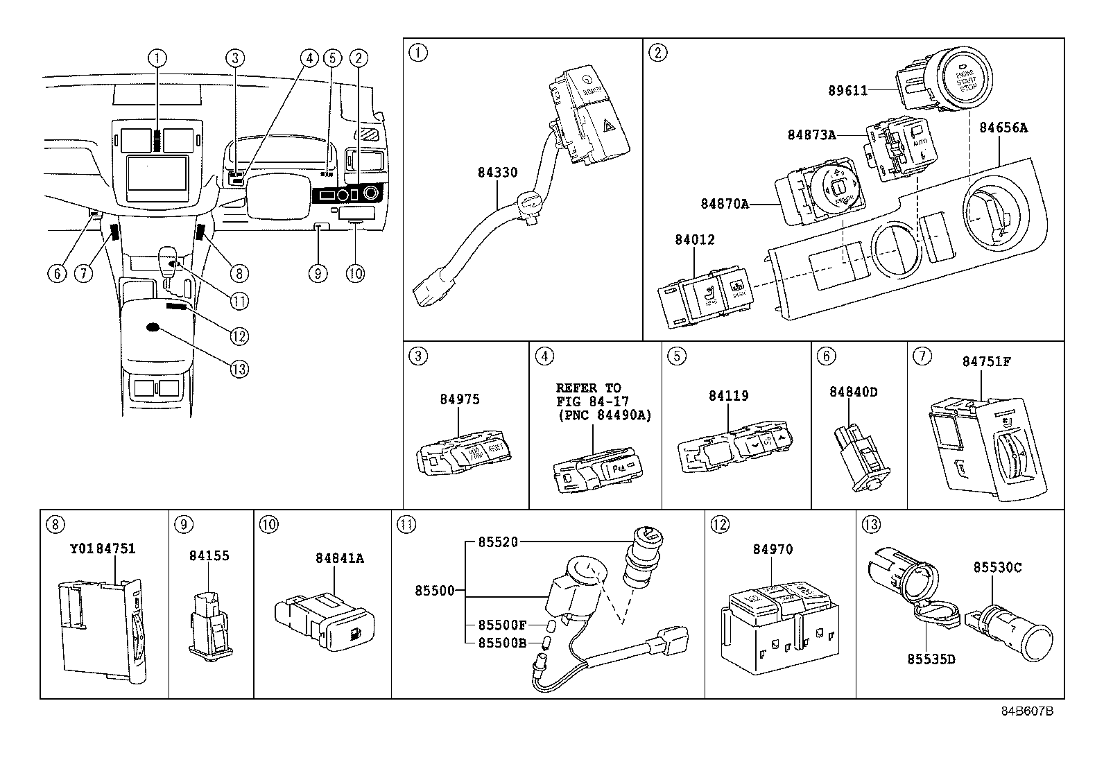 Exploded illustration 84B607B