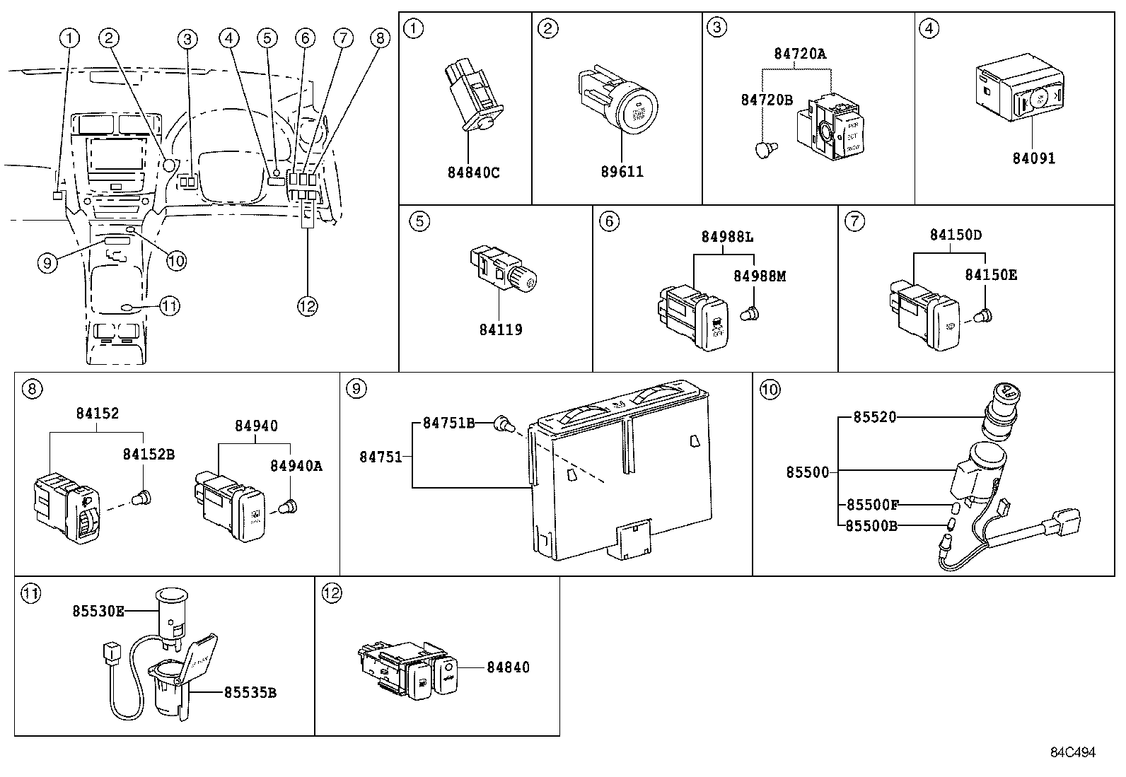 Exploded illustration 84C494