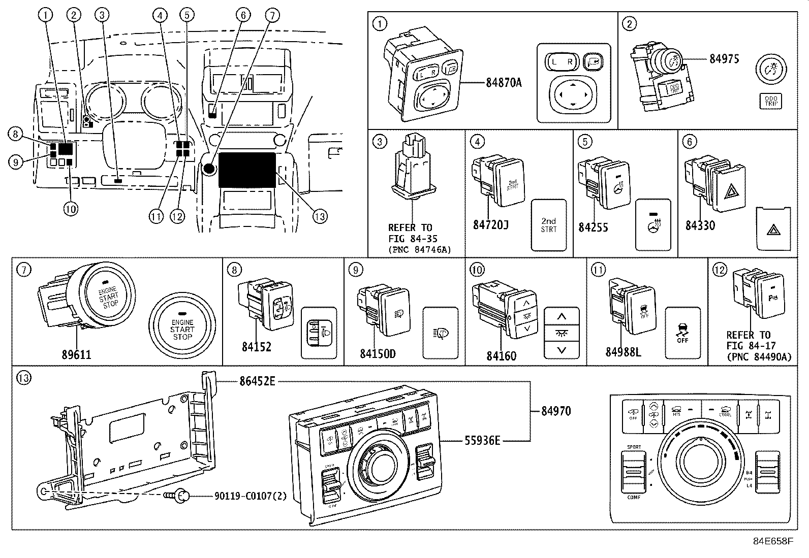 Exploded illustration 84E658F