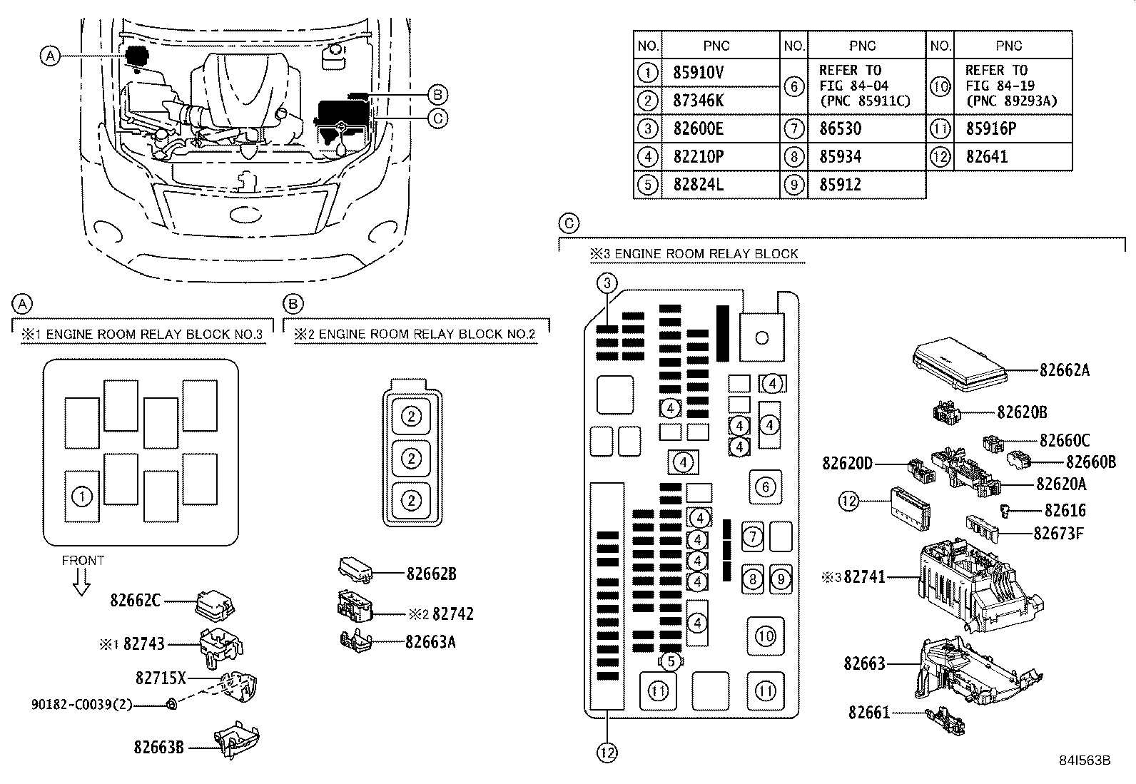Exploded illustration 84I563B