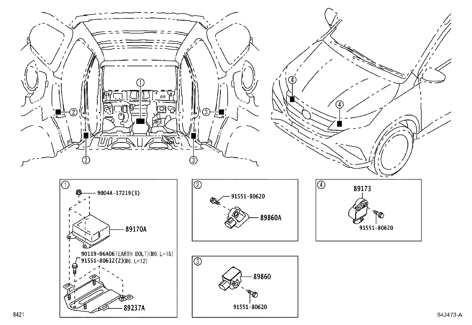 Exploded illustration 84J473A
