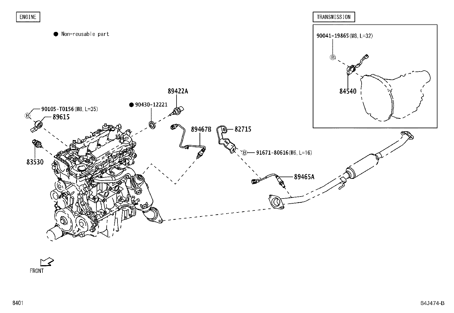 Exploded illustration 84J474B