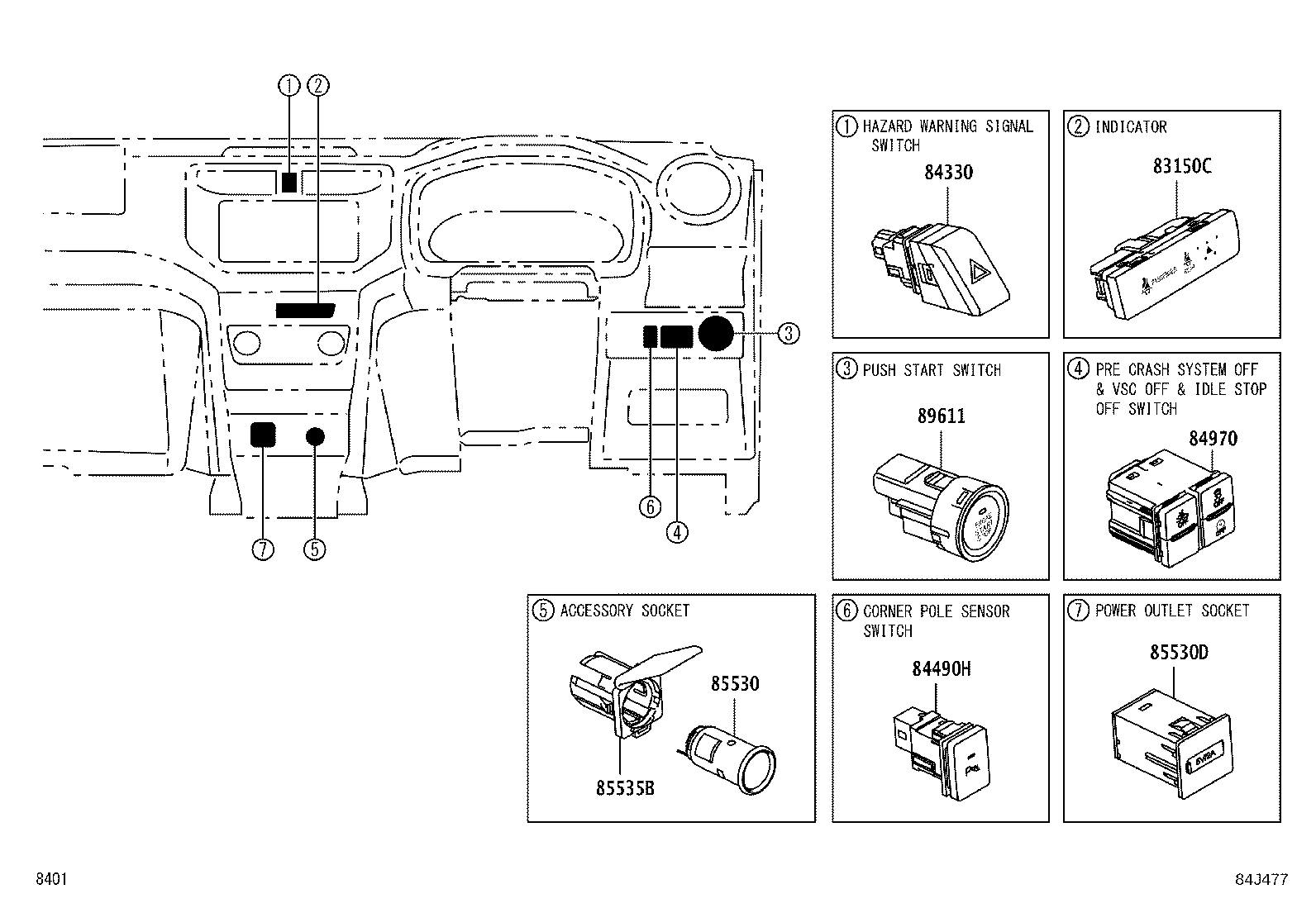 Exploded illustration 84J477