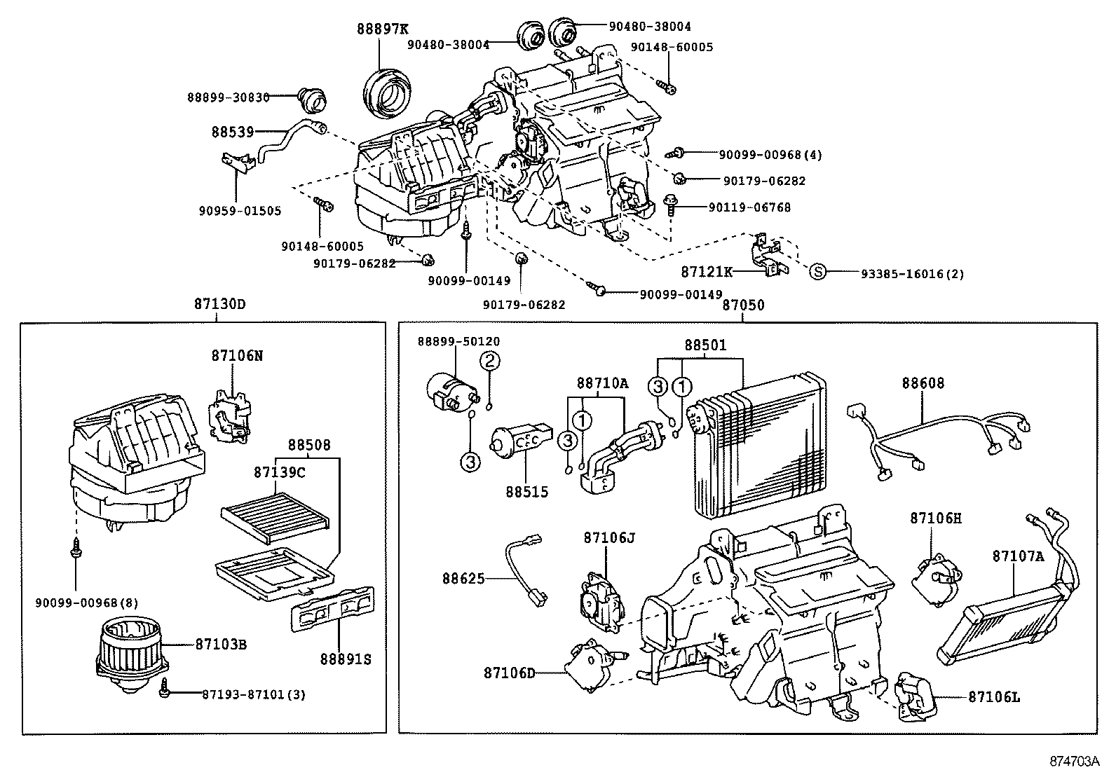 Exploded illustration 874703A