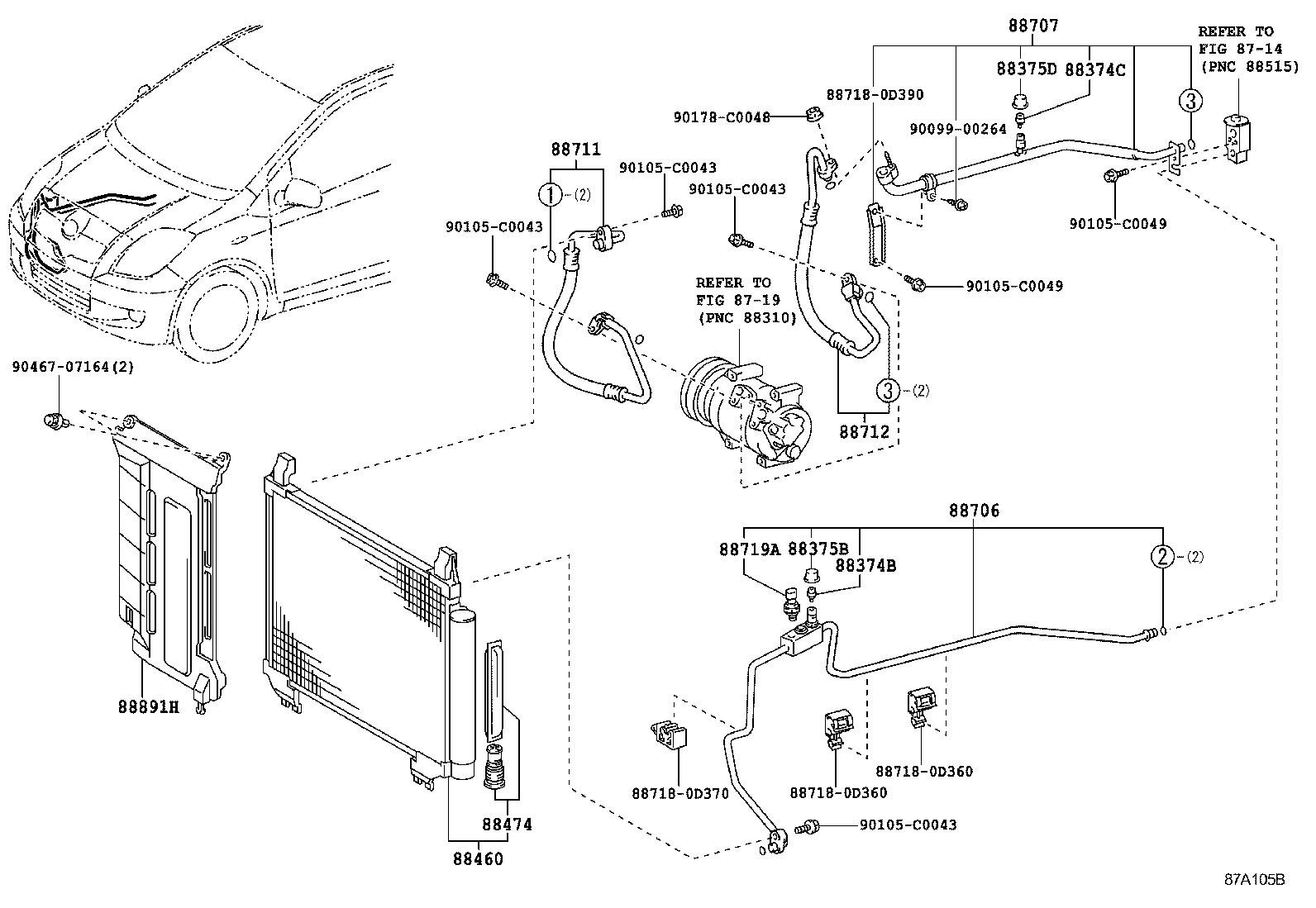 Exploded illustration 87A105B