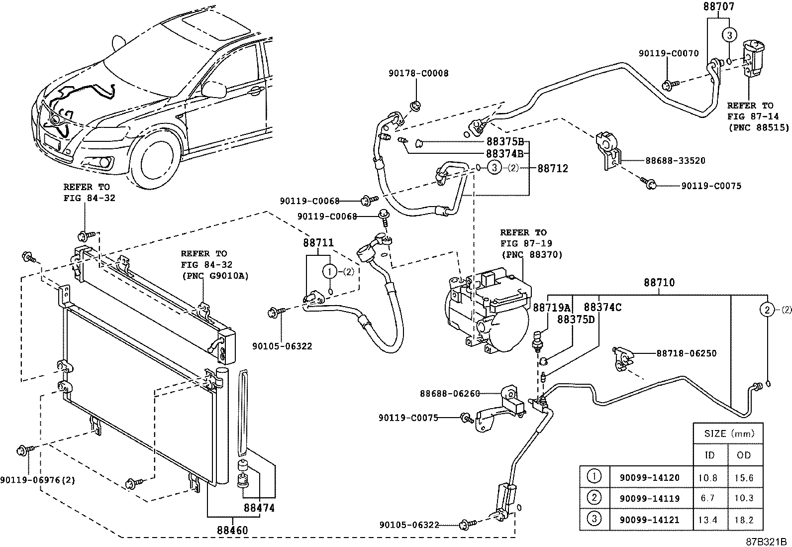 Exploded illustration 87B321B